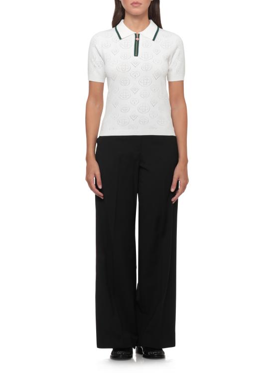 26FW 카사블랑카 폴로 티셔츠 WAW26KW144801 VISCOSE BLEND WHITE - CASABLANCA