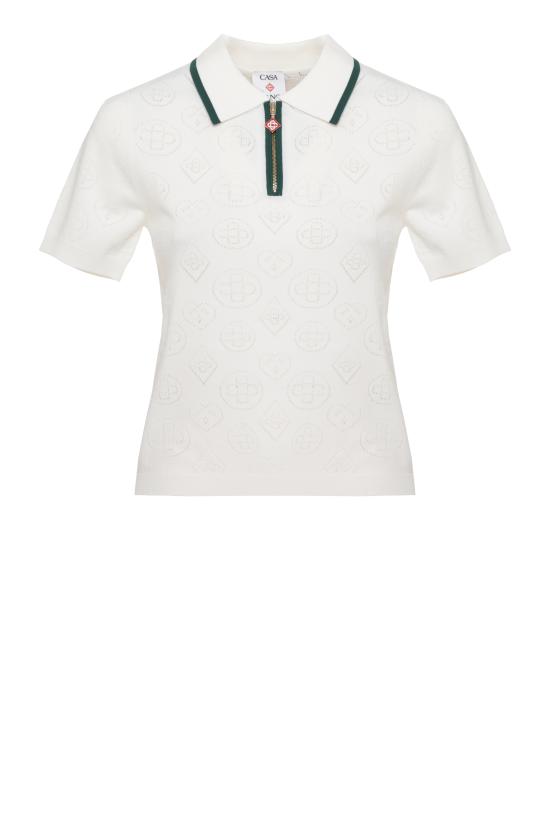 26FW 카사블랑카 폴로 티셔츠 WAW26KW144801 VISCOSE BLEND WHITE