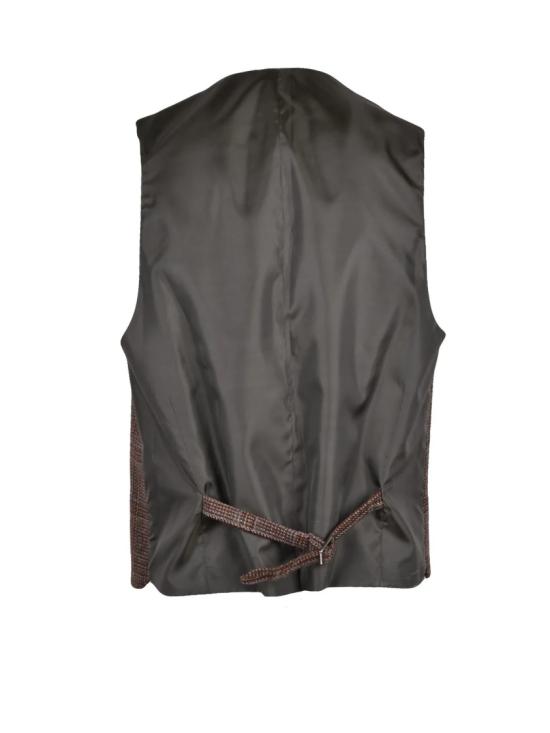 25FW Old Crest 수트 자켓 갈색/녹색 체크무늬 맞춤형 울 혼방 조끼 - OTHER BRANDS