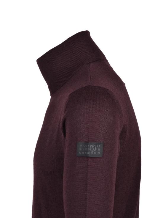 25FW MM6 메종마르지엘라 니트웨어 갈색 골지 버진 울 혼방 스웨터 - MM6 MAISON MARGIELA