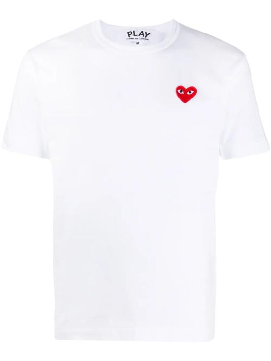 26FW 꼼데가르송 레드 하트 티셔츠 P1T108 WHITE - COMME DES GARCONS