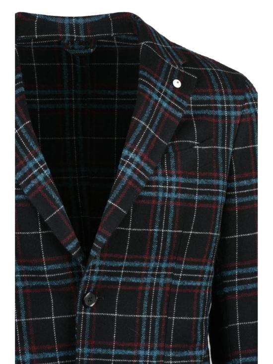 25FW 엘비엠 수트 자켓 체크무늬 라운드 재킷 (노치 라펠) - L.B.M.