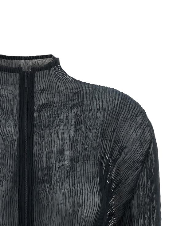 26FW 이세이 미야케 니트웨어 쉬폰 트위스트 1 스웨터 및 가디건 블랙 - ISSEY MIYAKE
