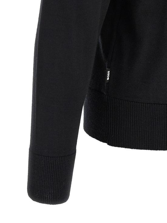 26FW 휴고보스 니트웨어 H-Ebenji 블랙 스웨터 및 가디건 - HUGO BOSS