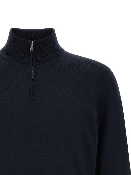 26FW 휴고보스 니트웨어 H-Ebenji 스웨터 및 가디건 블루 - HUGO BOSS