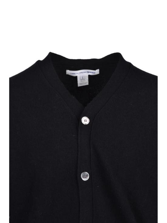 25FW 꼼데가르송 니트웨어 검정색 버튼 여밈 울 가디건 - COMME DES GARCONS
