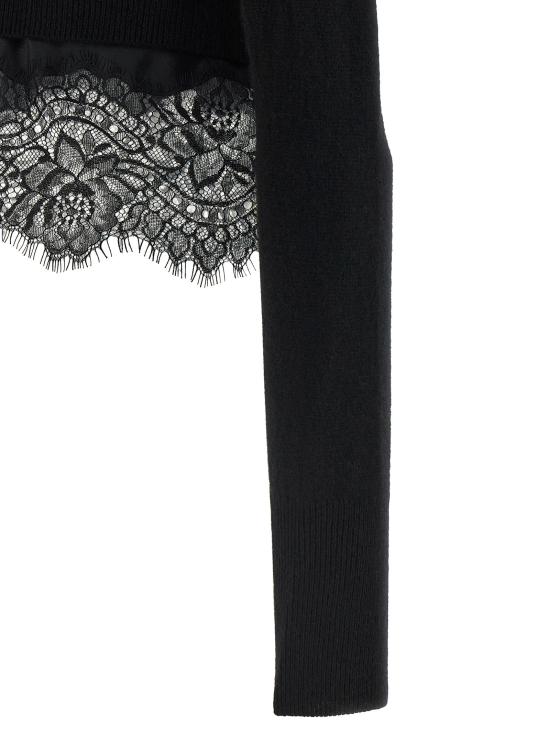 26FW 에르마노 설비노 니트웨어 레이스 가디건 스웨터 및 가디건 블랙 - ERMANNO SCERVINO