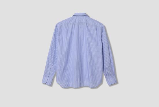 26FW 살롱 씨 룬드만 셔츠 더블 칼라  - 선명한 파란색 줄무늬 CL504 - SALON C. LUNDMAN