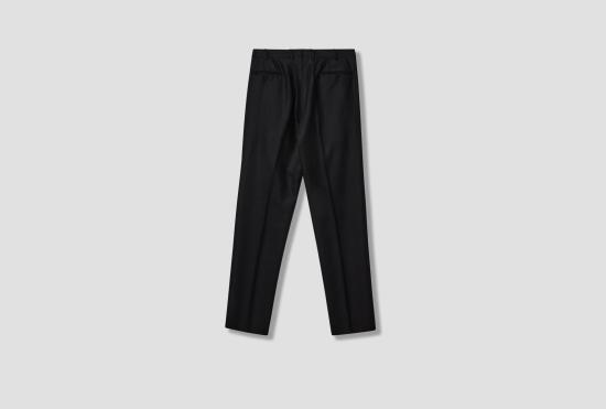 26FW 살롱 씨 룬드만 스트레이트 팬츠 더블 플리츠 플란넬 팬츠 CL102 블랙 - SALON C. LUNDMAN