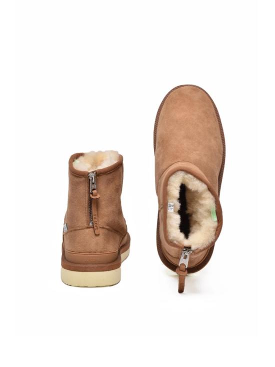 25FW 수이코크 부츠 갈색 울 안감 가죽 - SUICOKE
