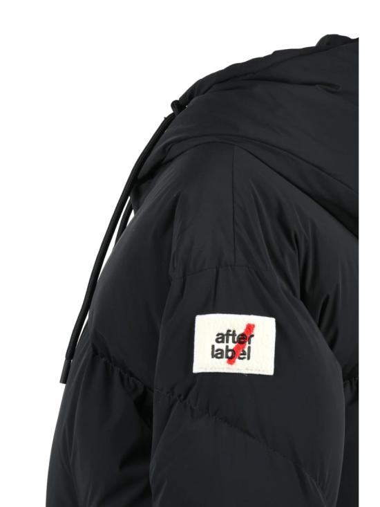 25FW 애프터라벨 패딩 조절 가능한 후드와 누빔 처리된 오버사이즈 블랙 다운 재킷 - AFTER LABEL