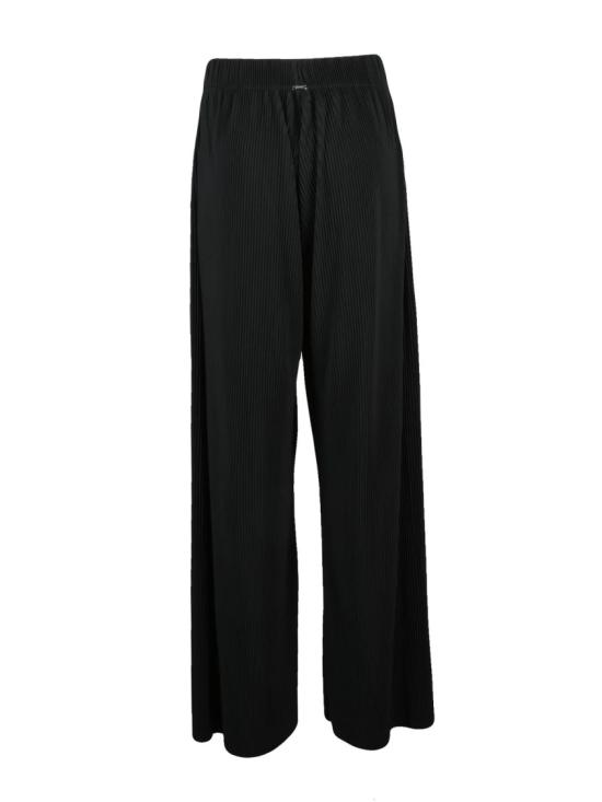 25FW 에르노 스트레이트 팬츠 검정색 주름 폴리에스터 바지 - HERNO