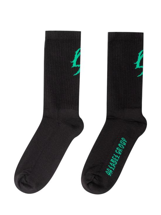 26FW 44레이블 양말 B0030141KN075 J05 BLACK 44 CD BRIGHT GREEN