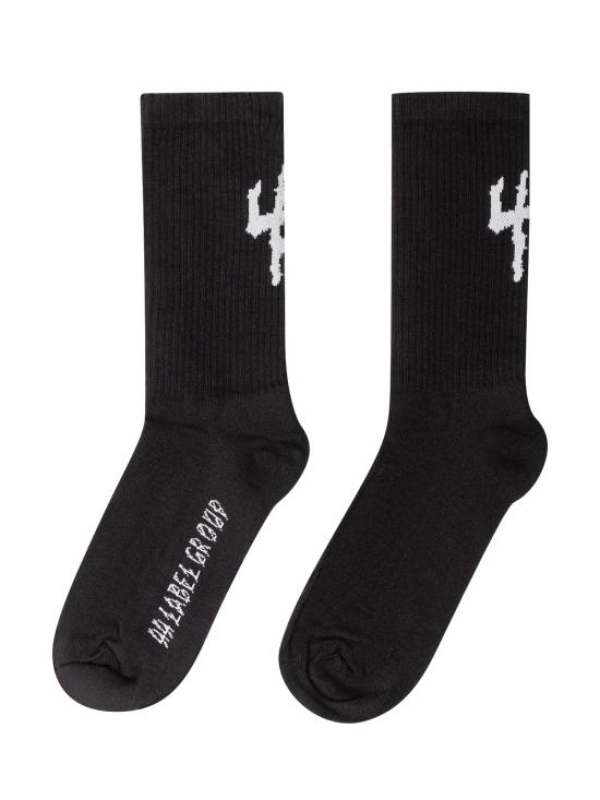 26FW 44레이블 양말 B0030141KN075 J03 BLACK 44 HOCKEY WHITE