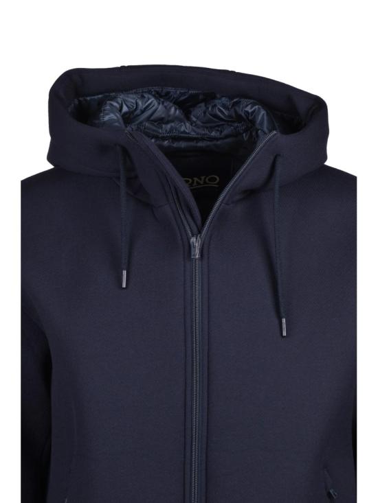 25FW 에르노 패딩 네오프렌 질감의 블루 비스코스 헤르노 오버코트 - HERNO