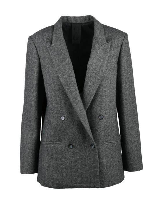 25FW Black 961 수트 자켓 맞춤형 핏의 더블 브레스트 텍스처 재킷