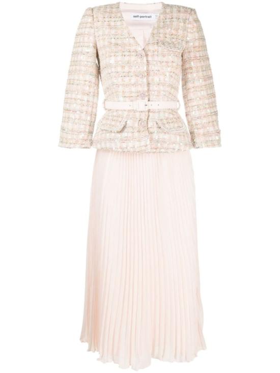  셀프 포트레이트 미디 원피스 PF23 088M PINK Neutrals