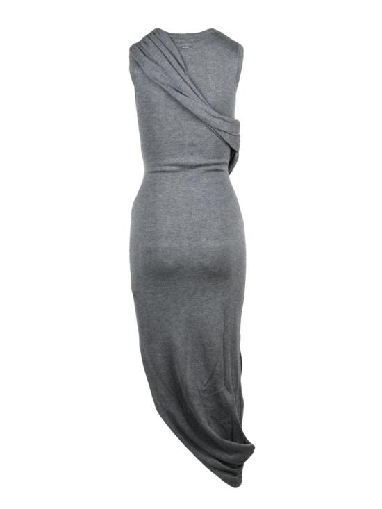 25FW JW앤더슨 미디 원피스 비대칭 밑단과 조각적인 벨트가 돋보이는 긴 니트 드레스 - JW ANDERSON
