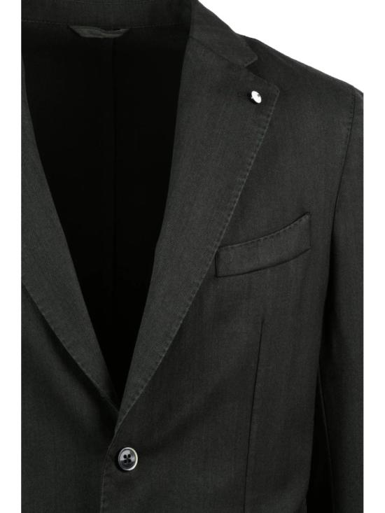 25FW 엘비엠 수트 자켓 노치 라펠과 패치 포켓이 있는 맞춤형 울 블레이저 - L.B.M.