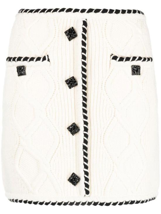  셀프 포트레이트 미디 스커트 AW22 088 MULTI White