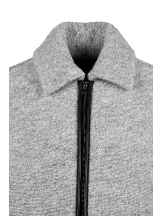 25FW JW앤더슨 자켓 퀼팅 안감이 있는 질감 있는 울 혼방 지퍼 코트 - JW ANDERSON