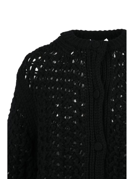 25FW 질샌더 니트웨어 블랙 케이블 니트 크루넥 울 가디건 - JIL SANDER