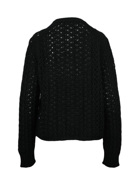 25FW 질샌더 니트웨어 블랙 케이블 니트 크루넥 울 가디건 - JIL SANDER