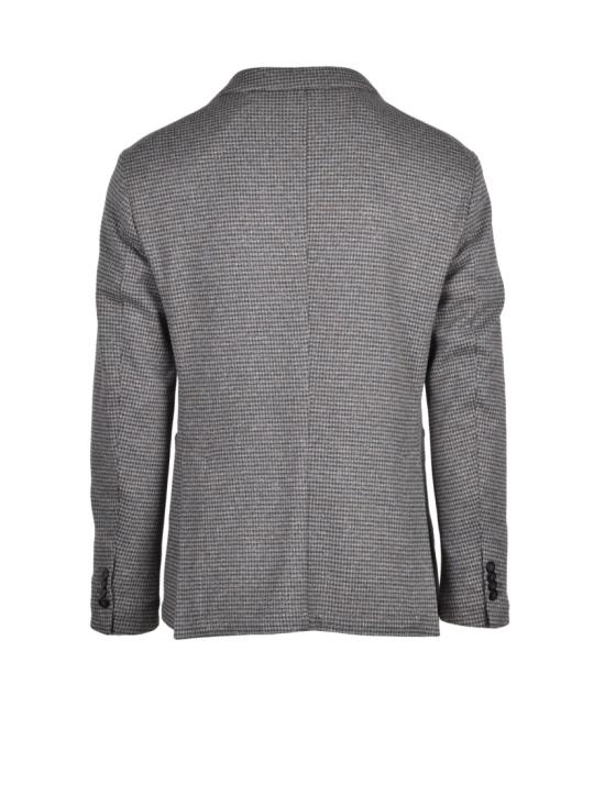 25FW At.P.Co Wardrobe 수트 자켓 회색/베이지색 체크무늬 라운드넥 폴리에스터 혼방 재킷 - OTHER BRANDS