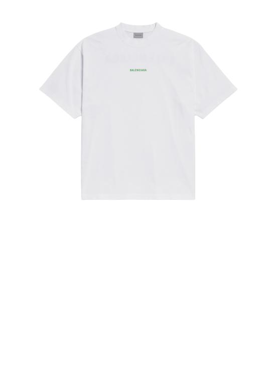 26FW 발렌시아가 백 티셔츠 미디움 핏 764235 TTVJ19163 WHITE APPLE GREEN