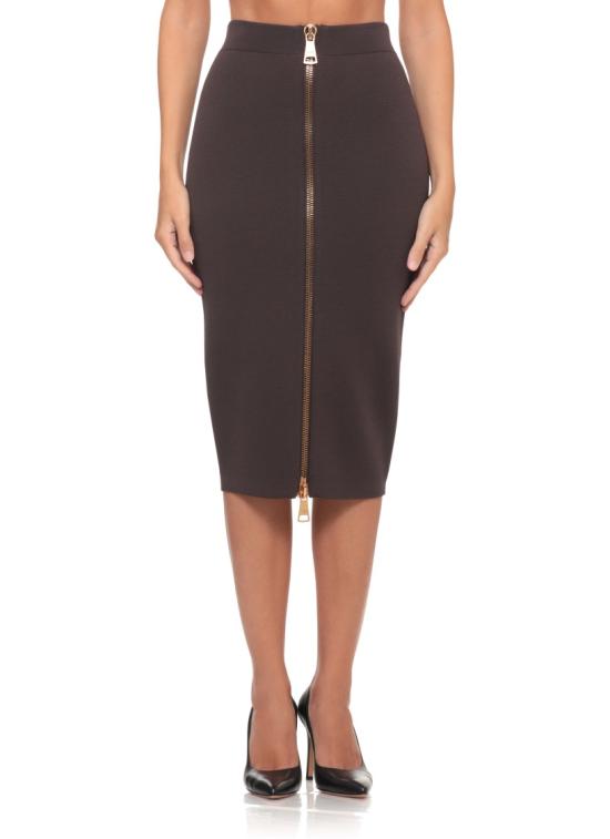 26FW 엘리자베타프랜치 미디 스커트 GK28B66E2EV9 Brown - ELISABETTA FRANCHI