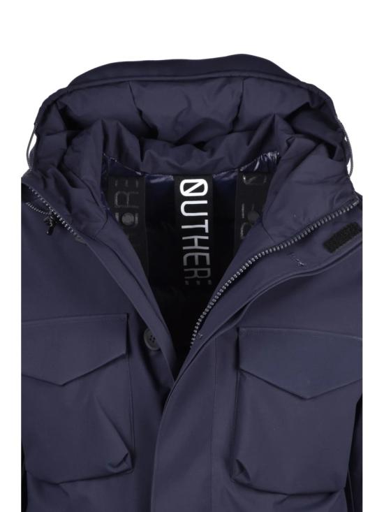 25FW 아웃데어 패딩 블루 제퍼 다운 폴리에스터 재킷 - OUTHERE