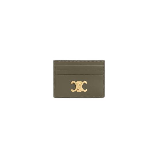 26FW 셀린느 카프스킨 트리옹프 카드 홀더 10L833DPV 15BC GOLDEN KHAKI DOM
