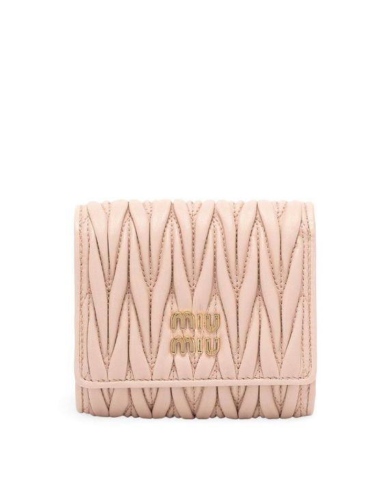26FW 미우미우 스몰 마테라쎄 나파 레더 지갑 5MH033 AFPP F0236 POWDER PINK DOM