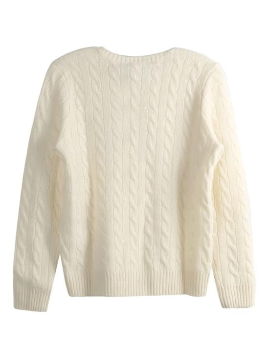 25FW 폴로 랄프로렌 폴로 자수 케이블 니트 스웨터 211971865001 Neutrals - POLO RALPH LAUREN