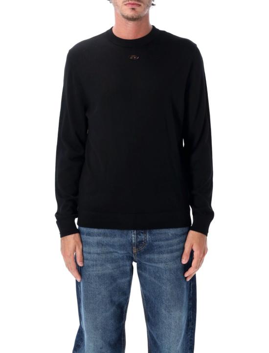 26FW 디젤 K 밸리엄 컷아웃 로고 울 점퍼 A174420DCCH9XX Black