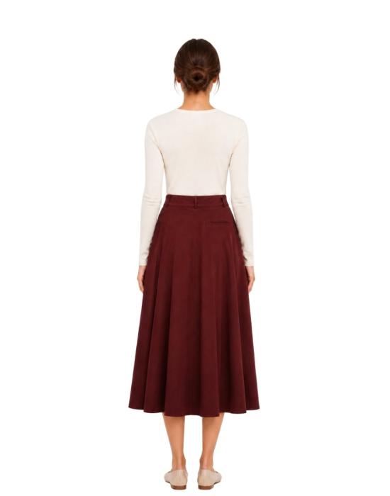 26FW 포만데레 롱 스커트 262 1207 Burgundy - POMANDERE