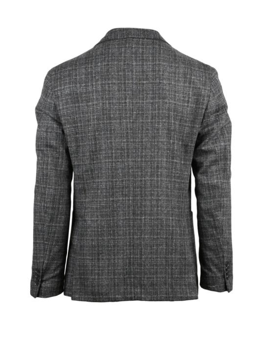 25FW 루이지 비안끼 수트 자켓 둥근 회색과 갈색 체크 무늬 울 캐시미어 재킷 - LUIGI BIANCHI