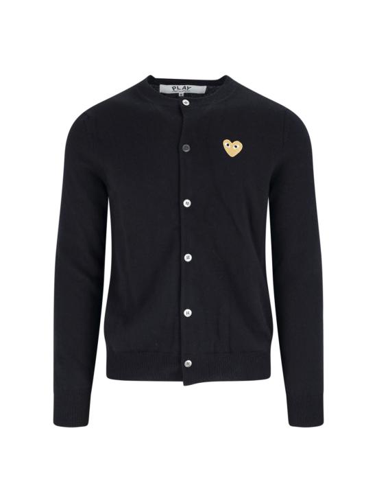 26FW 꼼데가르송 플레이 골드 하트 니트 가디건 AX N049 051 Black