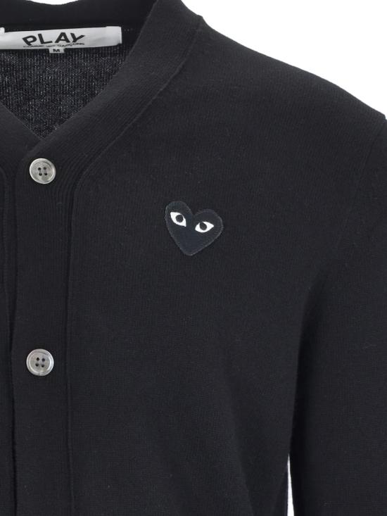 26FW 꼼데가르송 플레이 블랙 하트 니트 가디건 AX N024 051 Black - COMME DES GARCONS