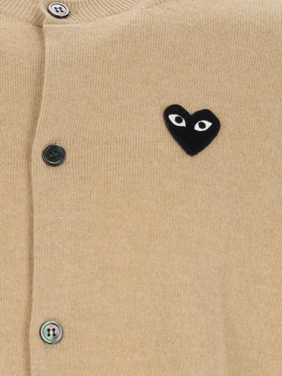 26FW 꼼데가르송 블랙 하트 니트 가디건 AX N023 051 Beige - COMME DES GARCONS