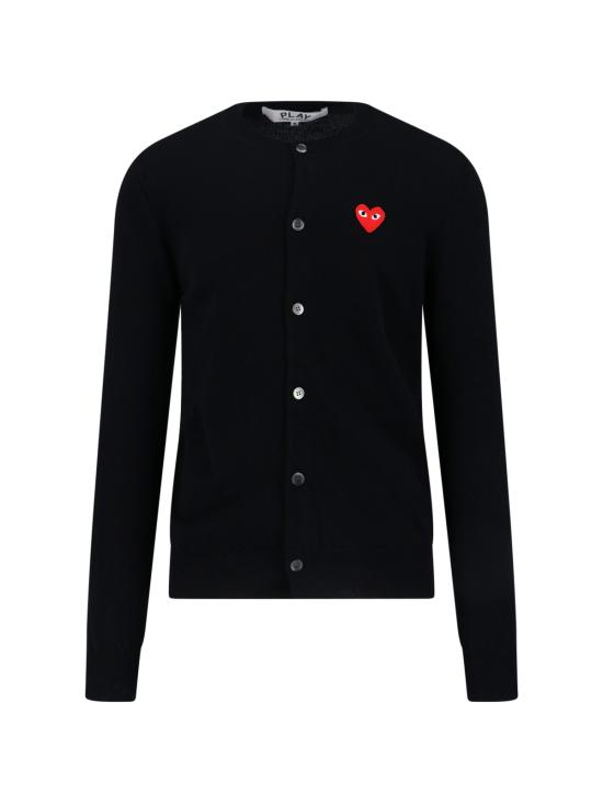 26FW 꼼데가르송 플레이 레드 하트 니트 가디건 AX N007 051 Black