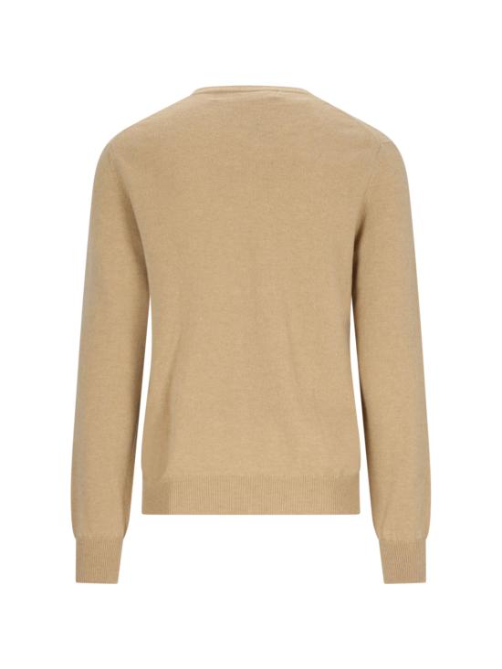26FW 꼼데가르송 플레이 블랙 하트 브이넥 스웨터 AX N018 051 3 BEIGE - COMME DES GARCONS