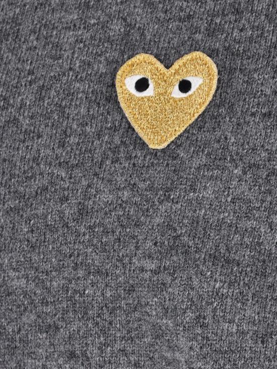 26FW 꼼데가르송 플레이 골드 하트 니트 가디건 AX N049 051 3 Grey - COMME DES GARCONS