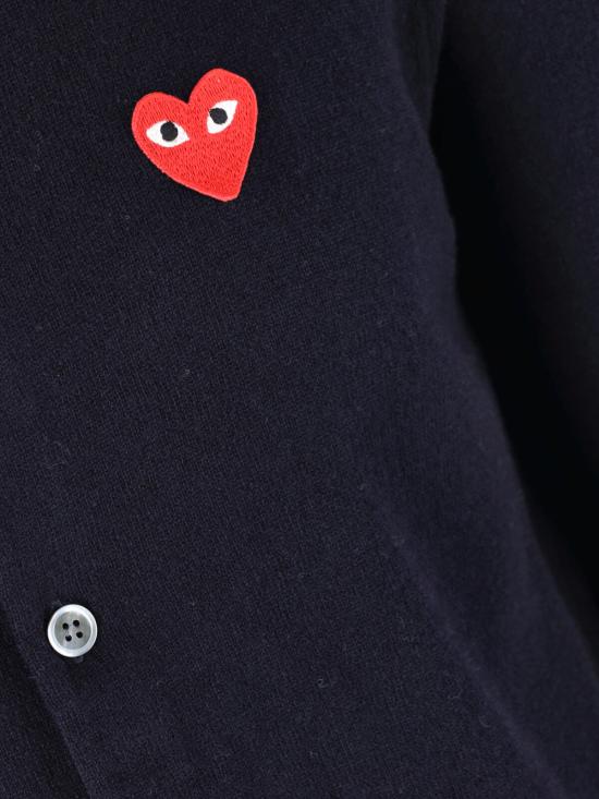 26FW 꼼데가르송 플레이 레드 하트 니트 가디건 AX N007 051 2 Blue - COMME DES GARCONS