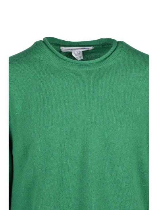 25FW 꼼데가르송 니트웨어 녹색 울 크루넥 스웨터 - COMME DES GARCONS