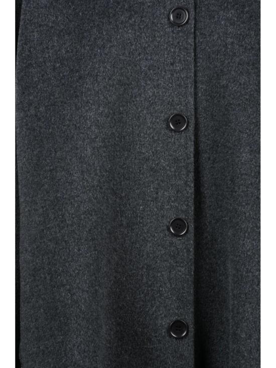 25FW 아스페시 자켓 클래식한 칼라와 버튼 여밈이 있는 박시한 회색 울 코트 - ASPESI