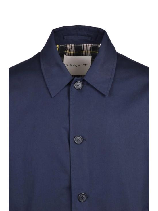 25FW 간트 코트 단추 여밈과 독특한 안감이 특징인 구조적인 면 소재 카 코트 - GANT