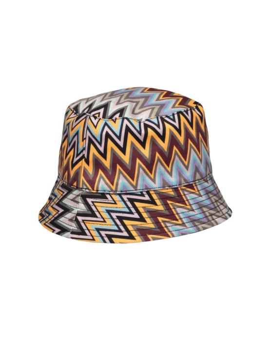  미소니 버킷햇 다채로운 색상의 생동감 넘치는 지그재그 패턴 면 버킷햇 - MISSONI