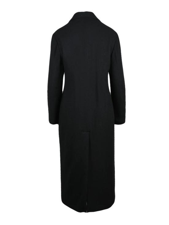 25FW 요지 야마모토 코트 테일러드 실루엣의 더블 브레스트 블랙 울 - YOHJI YAMAMOTO