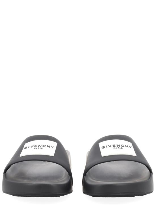  지방시 러버 라벨 슬라이드 뮬 BH302MH1XL 001 Black - GIVENCHY